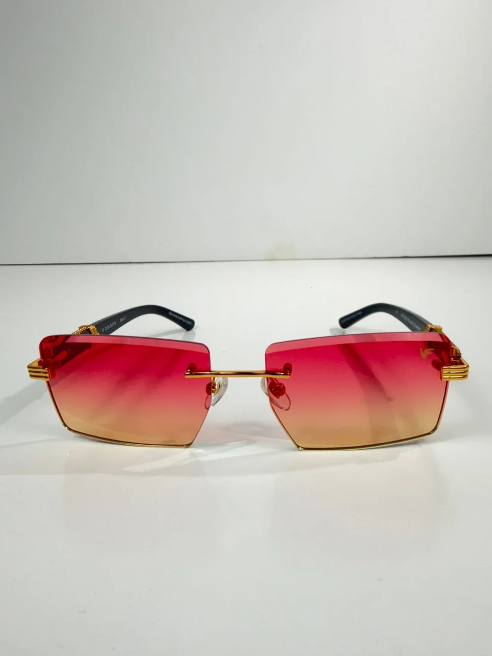 Vintage Frames Co Icon Buffs Sunglasses 24KT Gold Black Buffalo Horn 1/100 Set